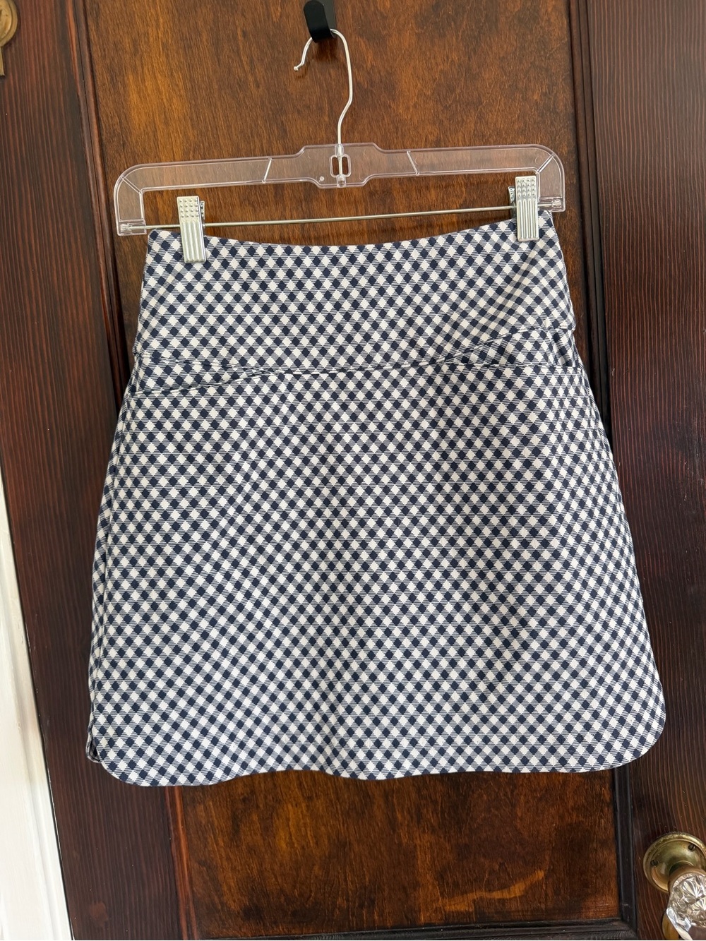Navy and White Gingham A-Line Women’s Golf Skirt